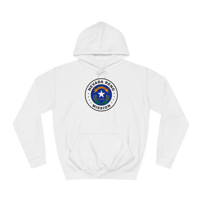 Nevada Reno Mission State Flag Logo (White Border) College Hoodie