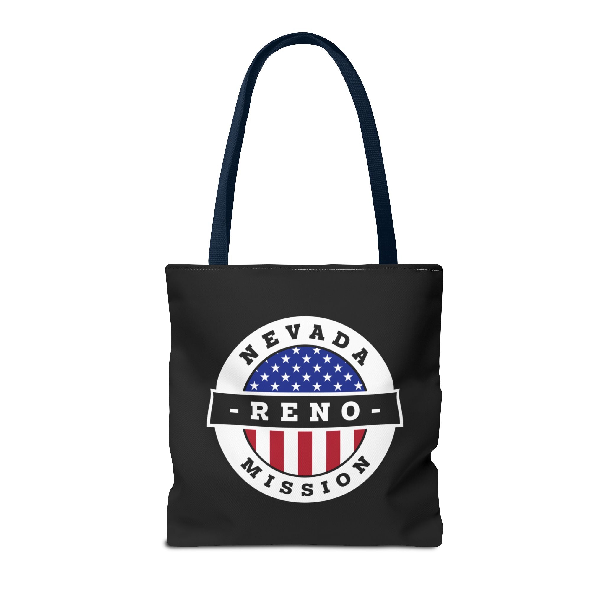 Nevada Reno Mission USA Flag Logo Tote Bag Black - Latter-Day Saint LDS Missionary Gift - Book of Mormon