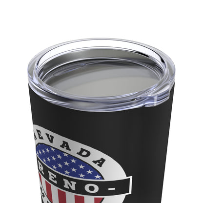 Nevada Reno Mission USA Flag Logo Tumbler 20oz Black - Latter-Day Saint LDS Missionary Gift - Book of Mormon