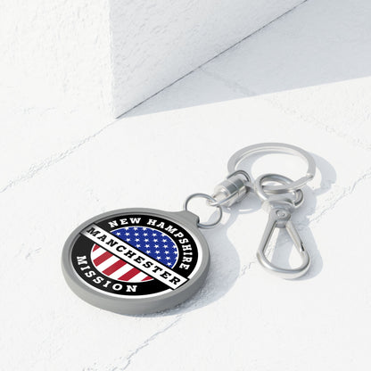 New Hampshire Manchester Mission Circle Flag Key Tag - Latter-Day Saint LDS Missionary Gift - Book of Mormon