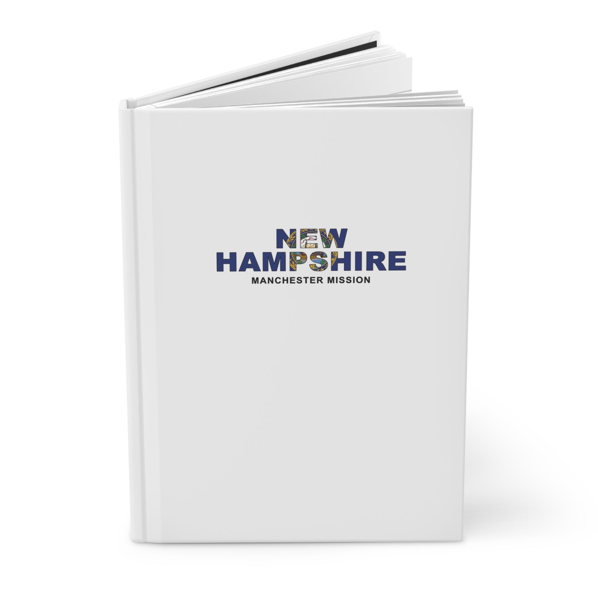 New Hampshire Manchester Mission Flag Title White Hardcover Journal Matte - Latter-Day Saint LDS Missionary Gift - Book of Mormon