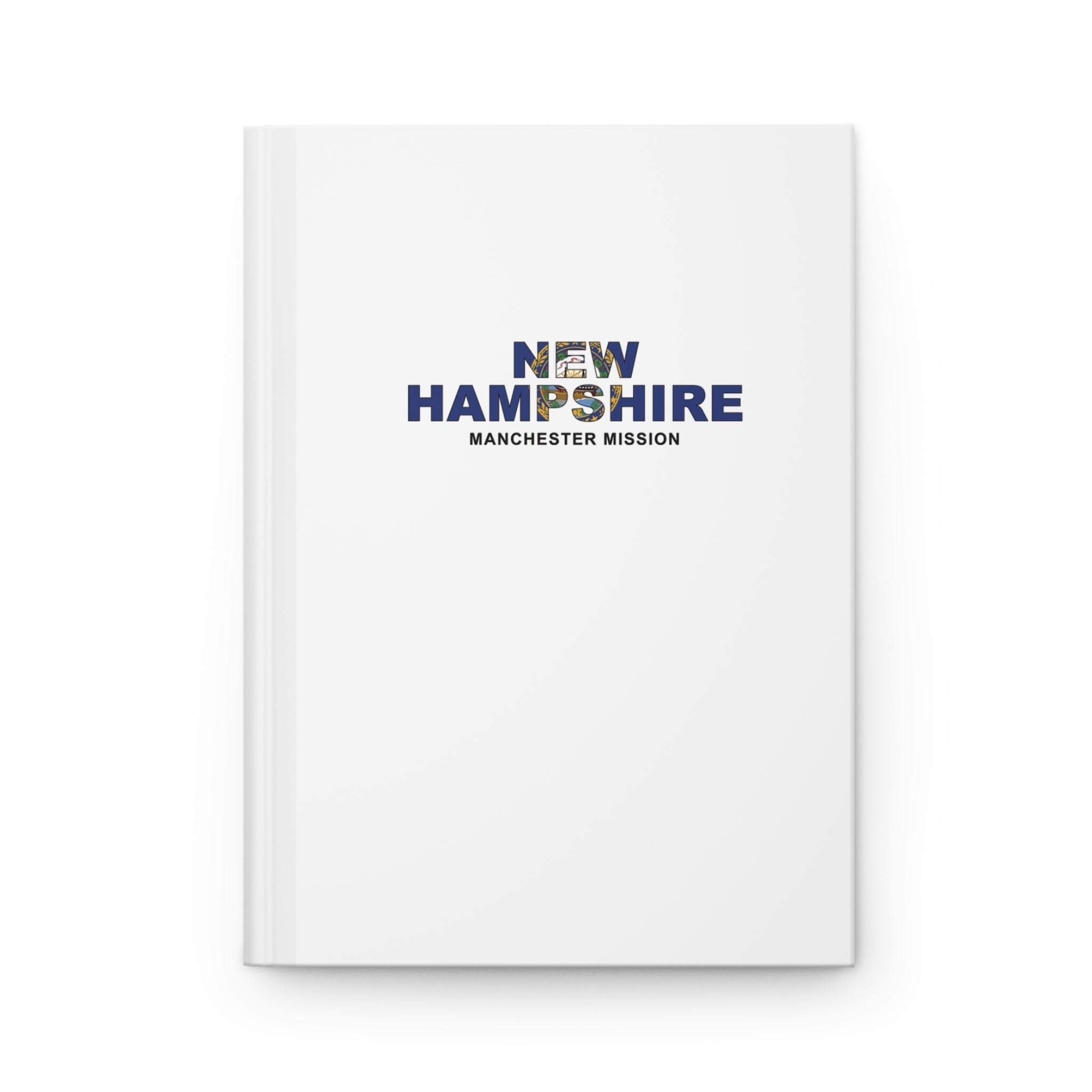 New Hampshire Manchester Mission Flag Title White Hardcover Journal Matte - Latter-Day Saint LDS Missionary Gift - Book of Mormon