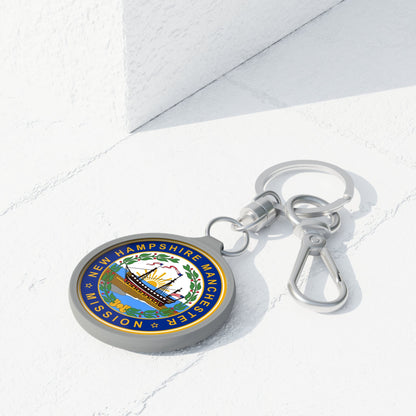 New Hampshire Manchester Mission State Flag Logo Key Tag - Latter-Day Saint LDS Missionary Gift - Book of Mormon