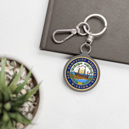 New Hampshire Manchester Mission State Flag Logo Key Tag - Latter-Day Saint LDS Missionary Gift - Book of Mormon