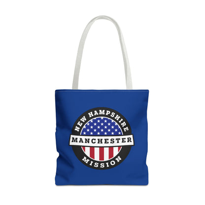 New Hampshire Manchester Mission USA Flag Logo Tote Bag Blue - Latter-Day Saint LDS Missionary Gift - Book of Mormon