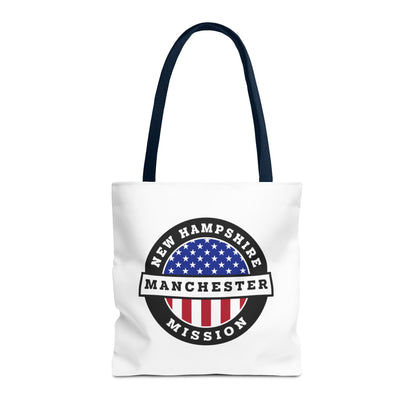 New Hampshire Manchester Mission USA Flag Logo Tote Bag White - Latter-Day Saint LDS Missionary Gift - Book of Mormon