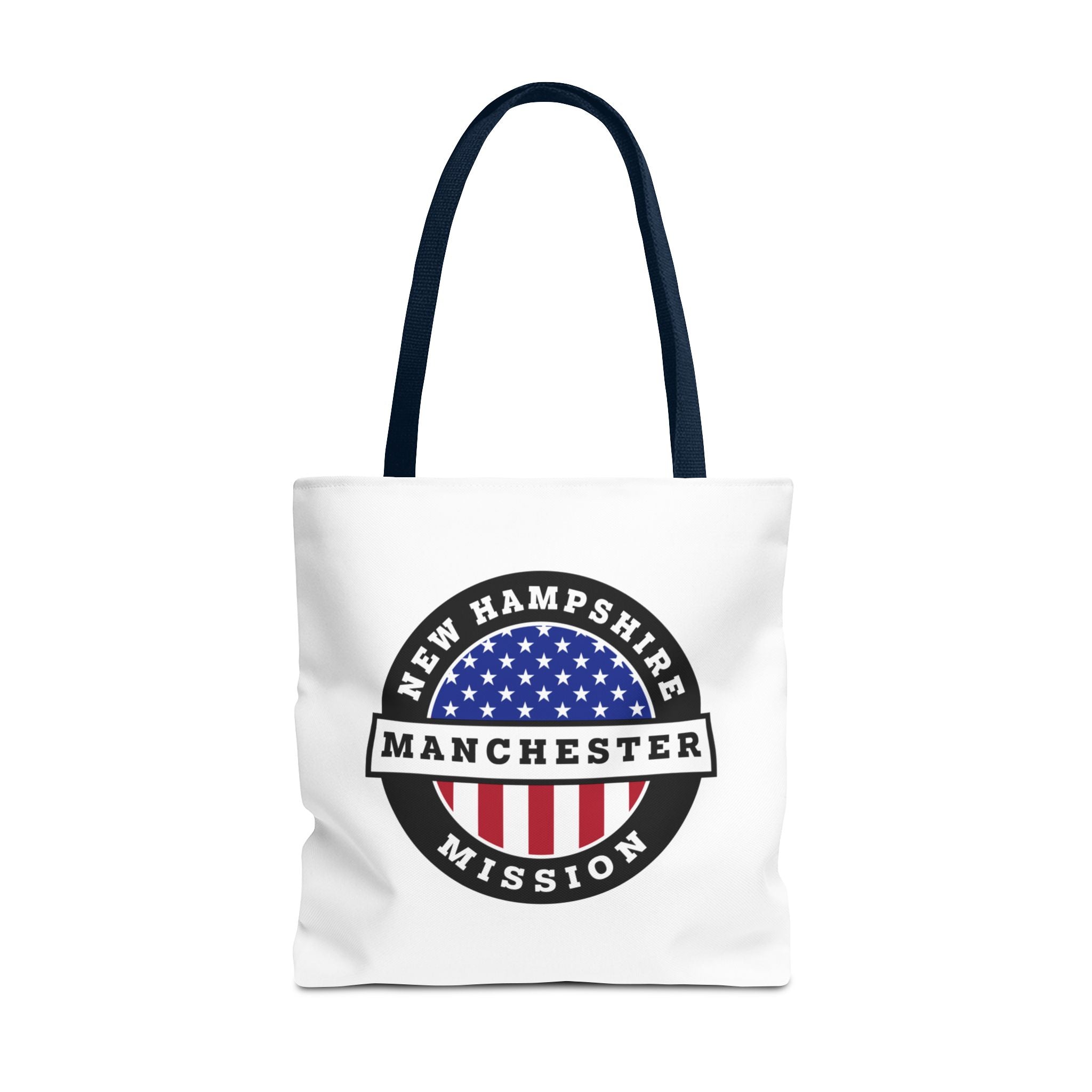 New Hampshire Manchester Mission USA Flag Logo Tote Bag White - Latter-Day Saint LDS Missionary Gift - Book of Mormon