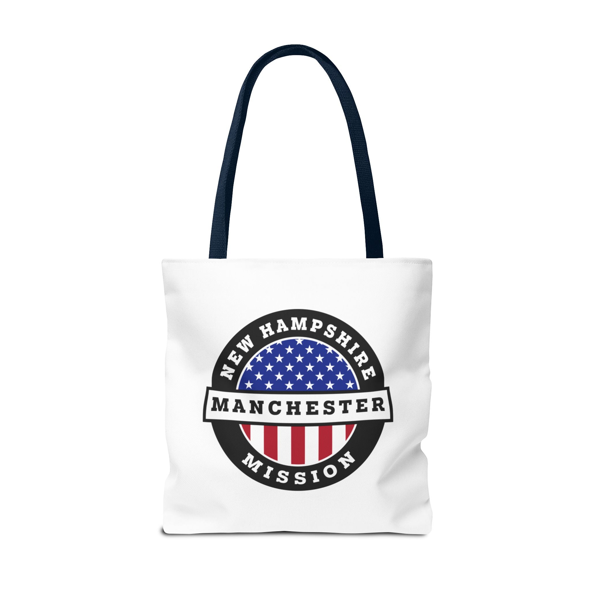 New Hampshire Manchester Mission USA Flag Logo Tote Bag White - Latter-Day Saint LDS Missionary Gift - Book of Mormon