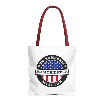 New Hampshire Manchester Mission USA Flag Logo Tote Bag White - Latter-Day Saint LDS Missionary Gift - Book of Mormon