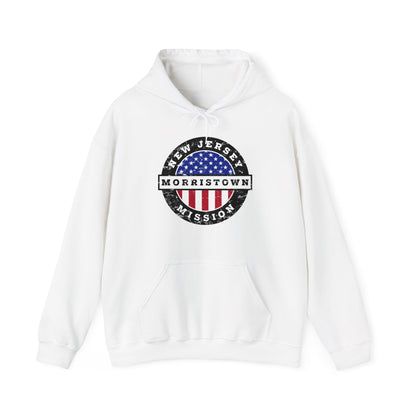 New Jersey Morristown Mission Circular USA Flag Hoodie - Latter-Day Saint LDS Missionary Gift - Book of Mormon