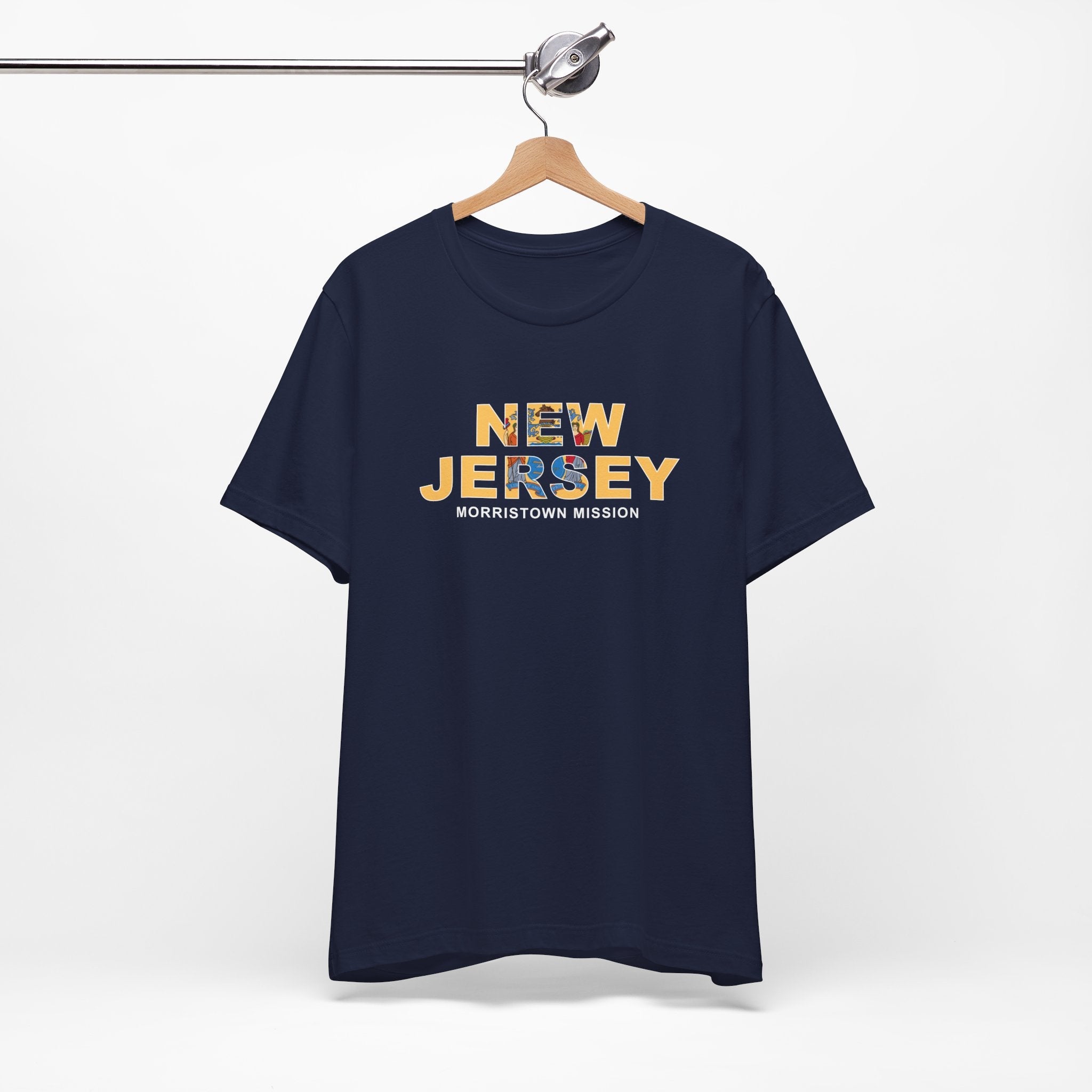 New Jersey Morristown Mission Flag Title T-shirt - Latter-Day Saint LDS Missionary Gift - Book of Mormon