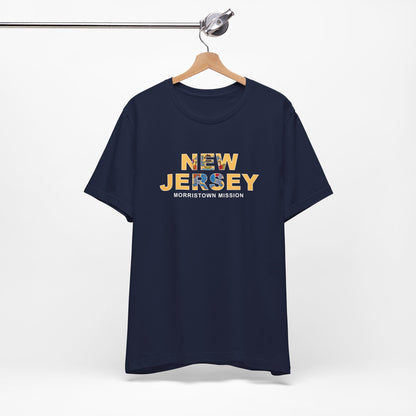 New Jersey Morristown Mission Flag Title T-shirt - Latter-Day Saint LDS Missionary Gift - Book of Mormon