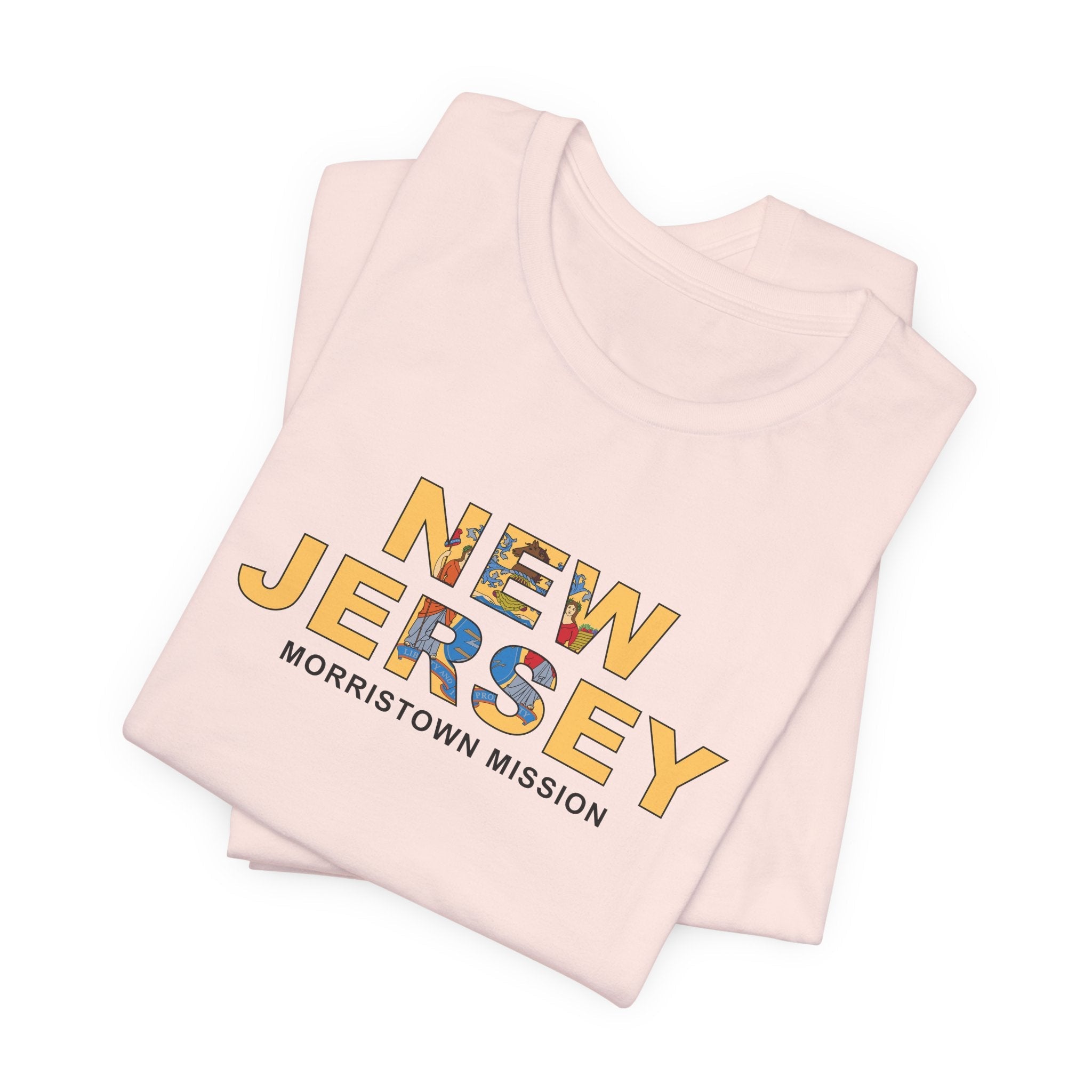 New Jersey Morristown Mission Flag Title T-shirt - Latter-Day Saint LDS Missionary Gift - Book of Mormon