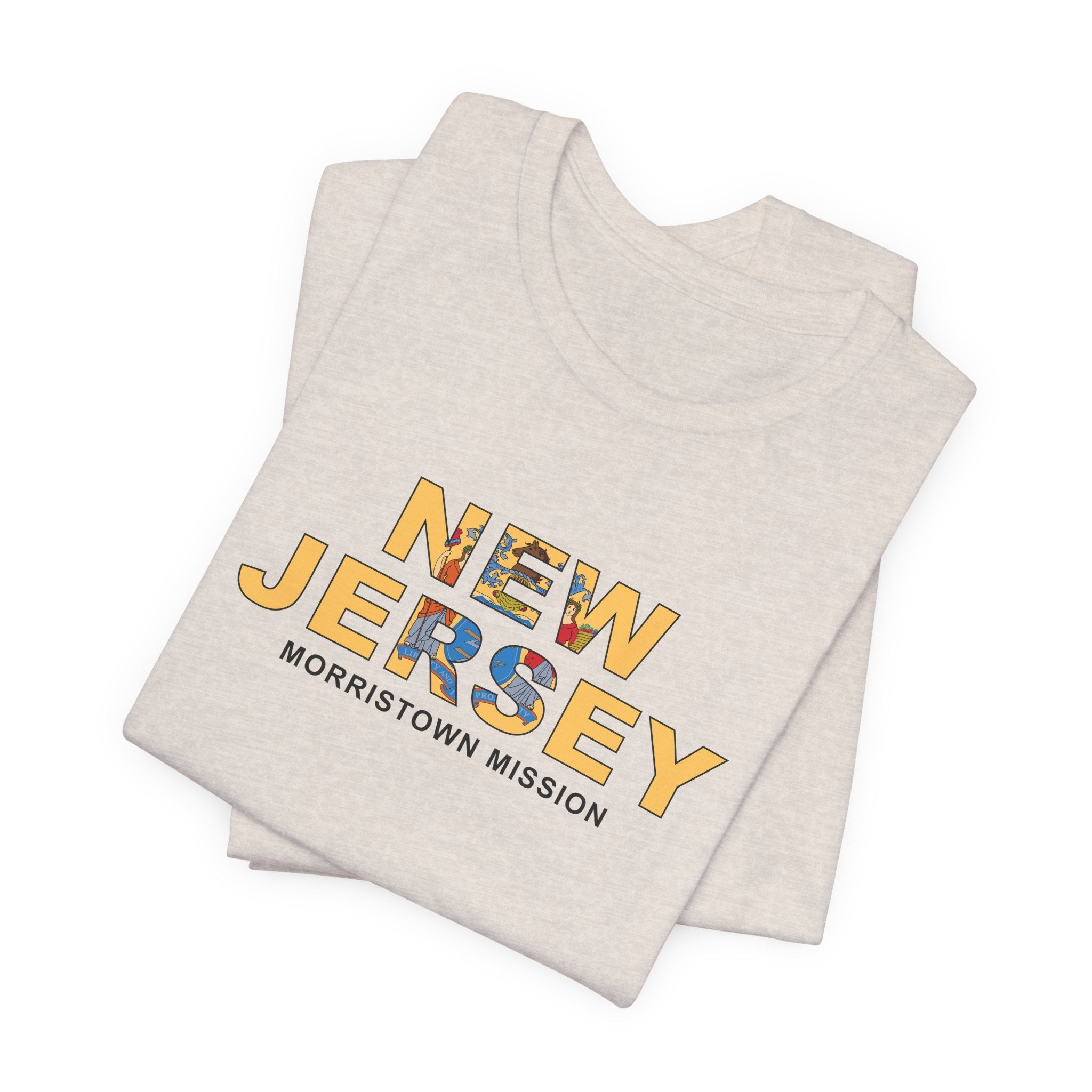 New Jersey Morristown Mission Flag Title T-shirt - Latter-Day Saint LDS Missionary Gift - Book of Mormon