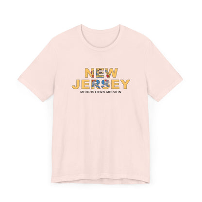 New Jersey Morristown Mission Flag Title T-shirt - Latter-Day Saint LDS Missionary Gift - Book of Mormon