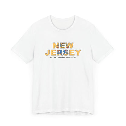 New Jersey Morristown Mission Flag Title T-shirt - Latter-Day Saint LDS Missionary Gift - Book of Mormon