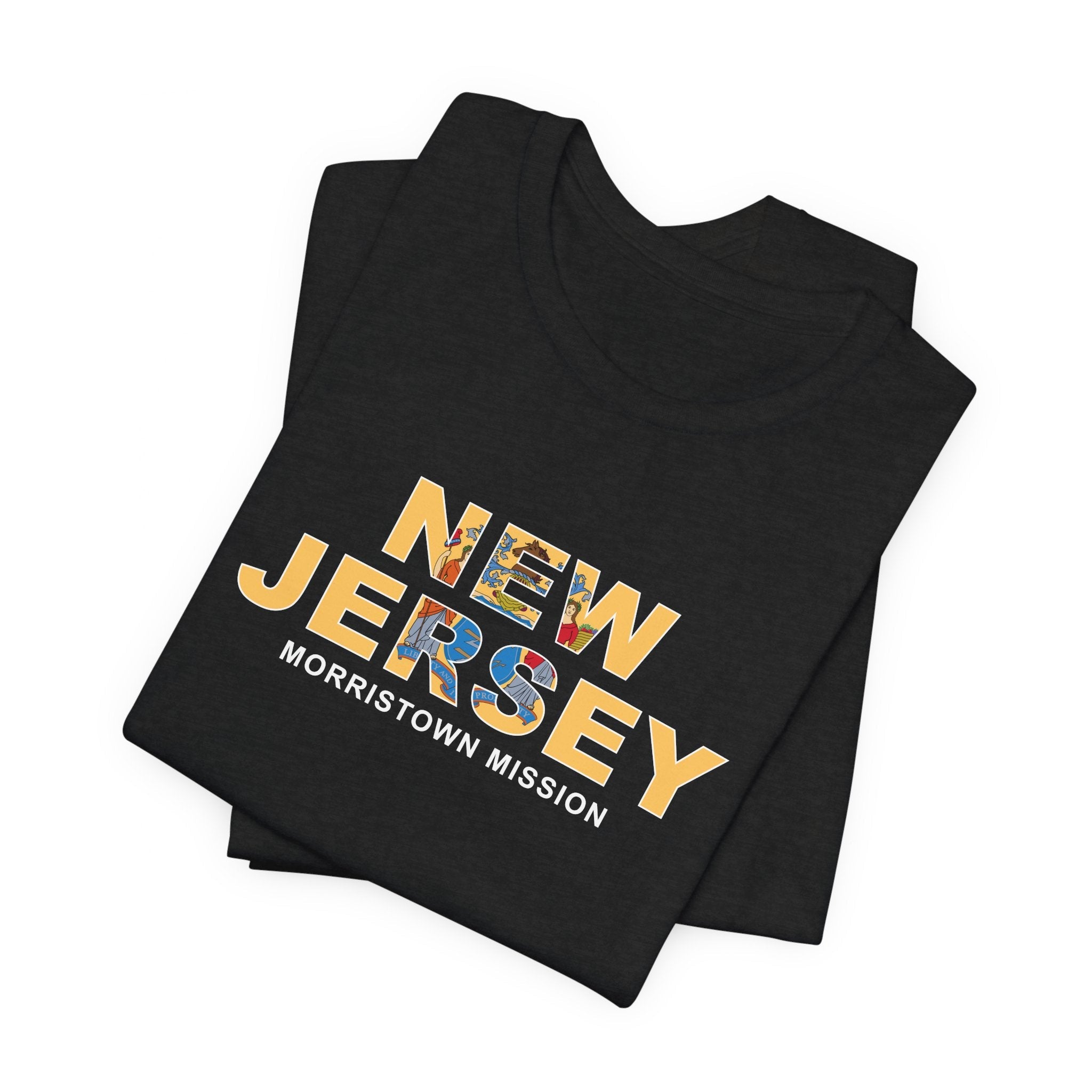 New Jersey Morristown Mission Flag Title T-shirt - Latter-Day Saint LDS Missionary Gift - Book of Mormon