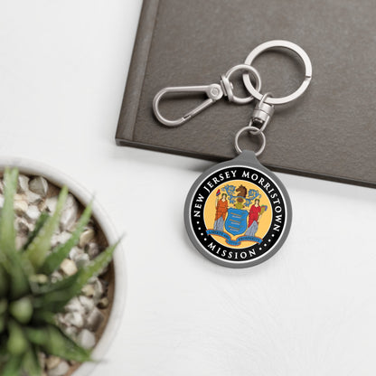 New Jersey Morristown Mission State Flag Logo Key Tag - Latter-Day Saint LDS Missionary Gift - Book of Mormon
