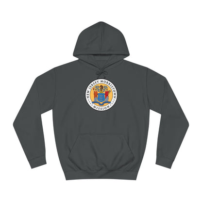 New Jersey Morristown Mission State Flag Logo (White Border) College Hoodie