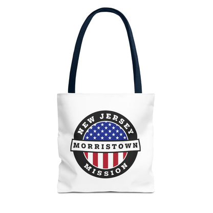 New Jersey Morristown Mission USA Flag Logo Tote Bag White - Latter-Day Saint LDS Missionary Gift - Book of Mormon