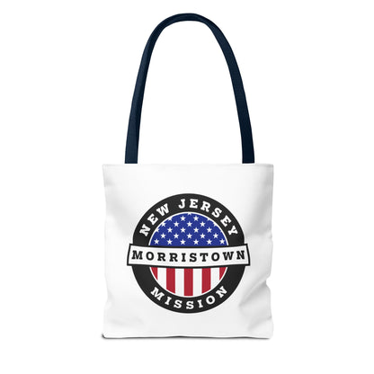 New Jersey Morristown Mission USA Flag Logo Tote Bag White - Latter-Day Saint LDS Missionary Gift - Book of Mormon