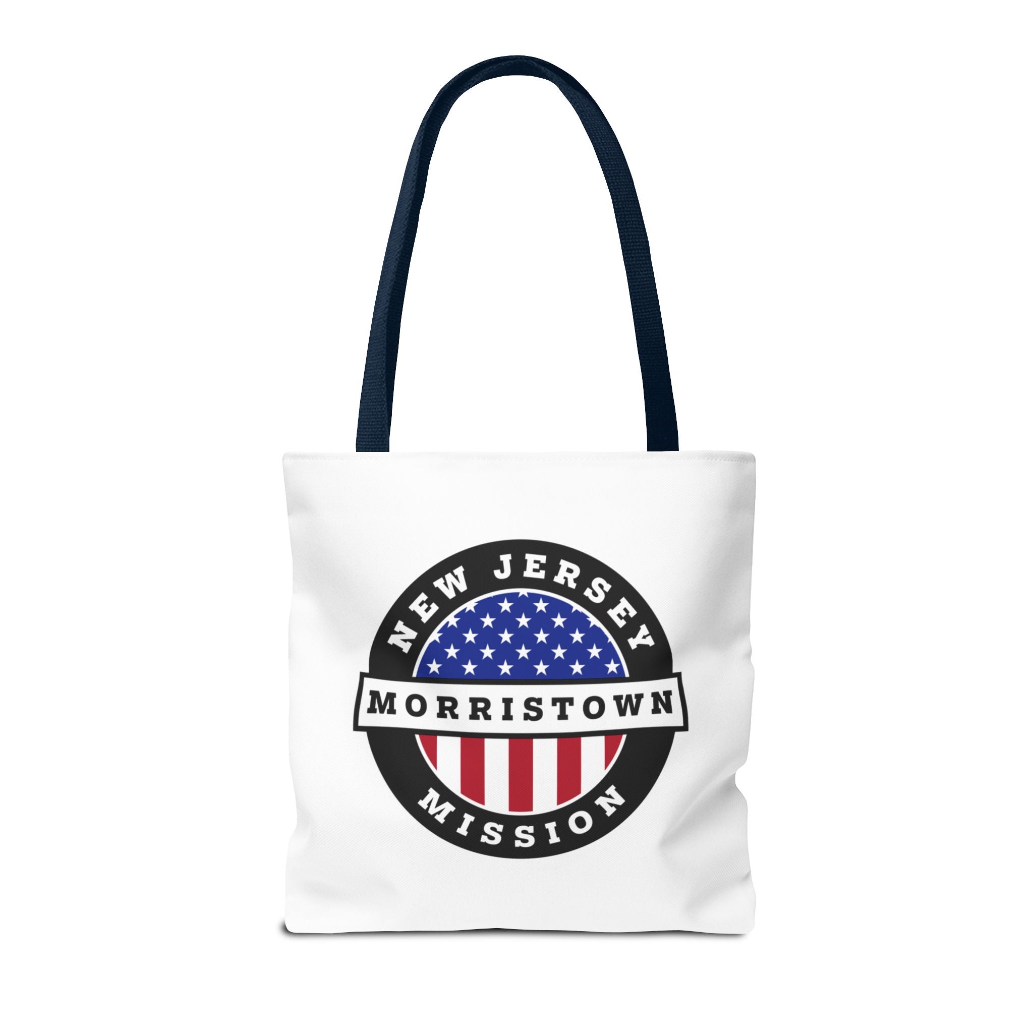 New Jersey Morristown Mission USA Flag Logo Tote Bag White - Latter-Day Saint LDS Missionary Gift - Book of Mormon