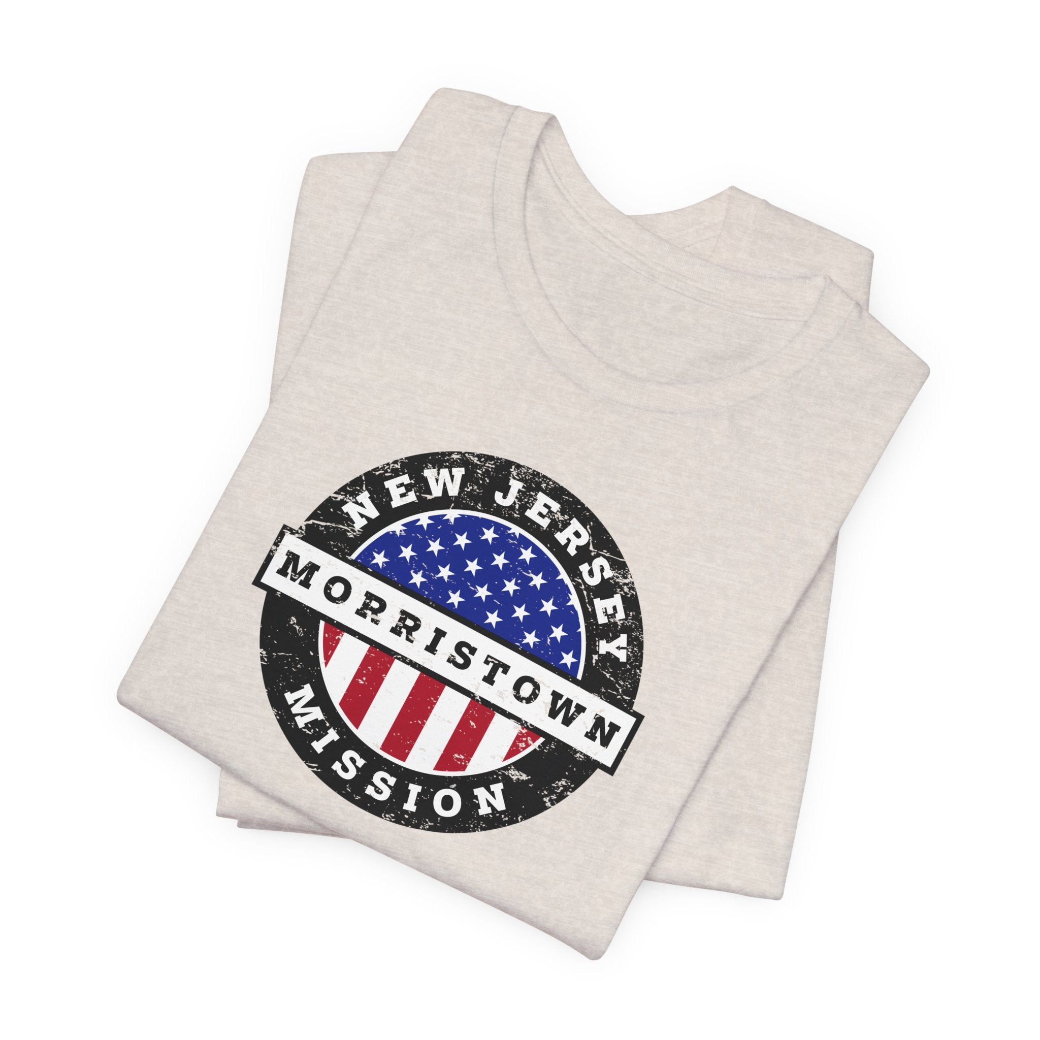 New Jersey Morristown Mission Vintage Circular USA Flag T-Shirt - Latter-Day Saint LDS Missionary Gift - Book of Mormon