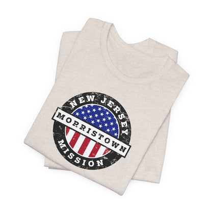 New Jersey Morristown Mission Vintage Circular USA Flag T-Shirt - Latter-Day Saint LDS Missionary Gift - Book of Mormon