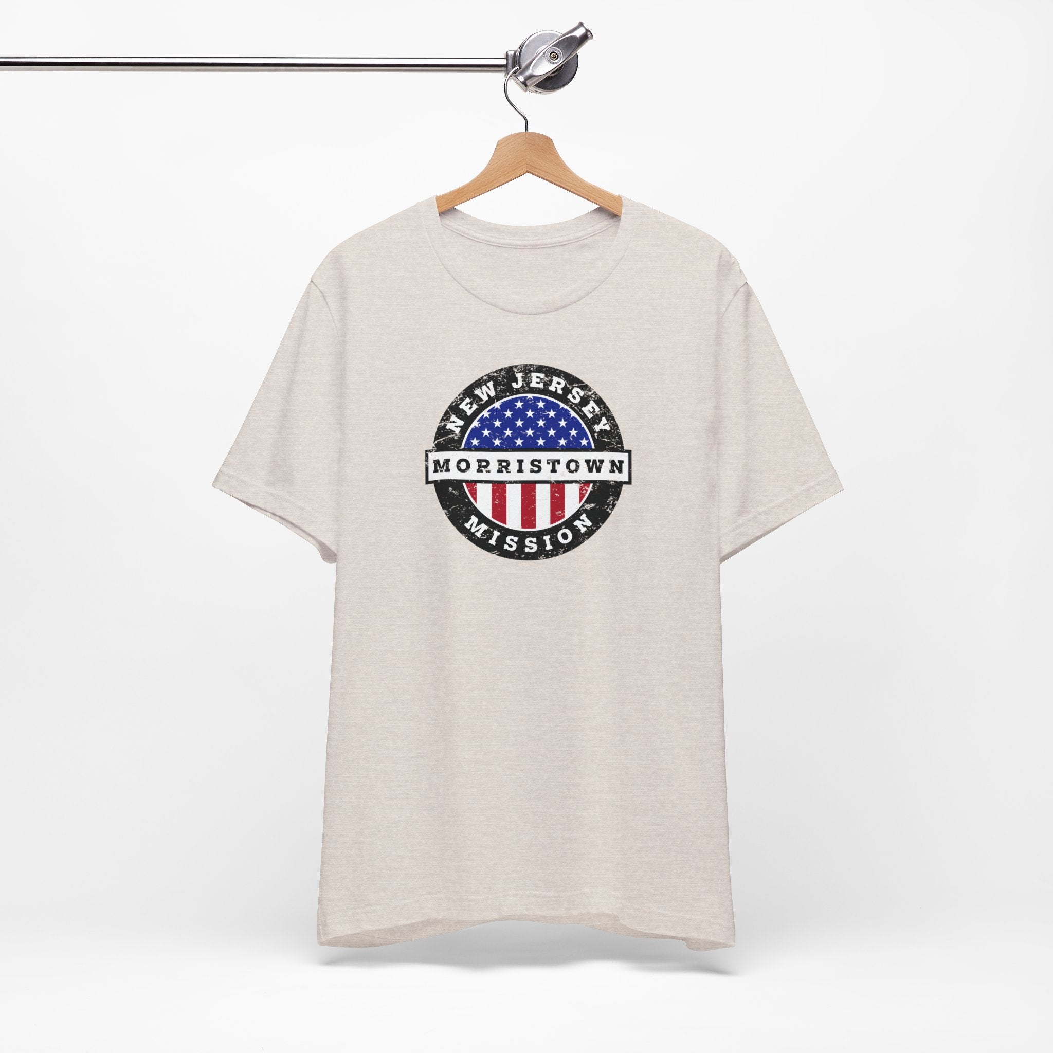 New Jersey Morristown Mission Vintage Circular USA Flag T-Shirt - Latter-Day Saint LDS Missionary Gift - Book of Mormon