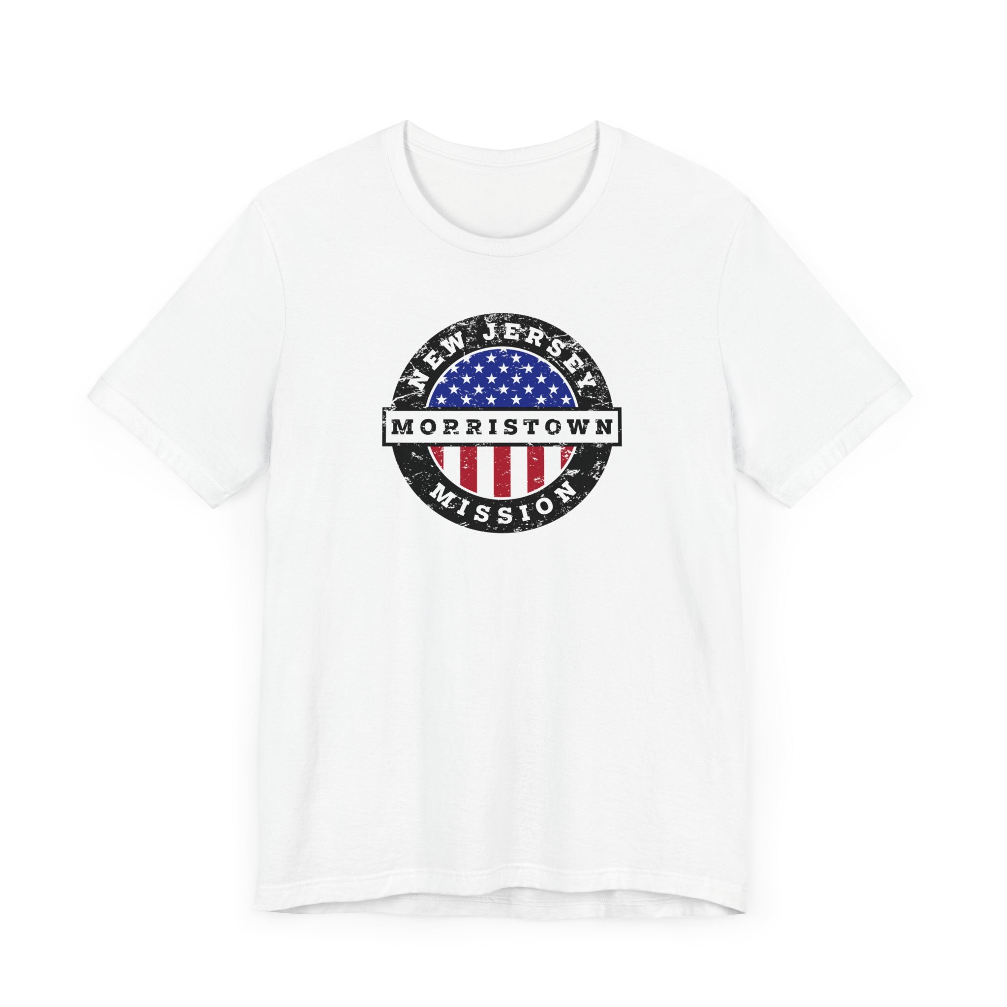 New Jersey Morristown Mission Vintage Circular USA Flag T-Shirt - Latter-Day Saint LDS Missionary Gift - Book of Mormon