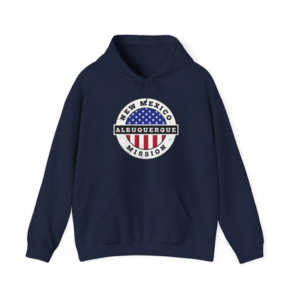 New Mexico Albuquerque Mission Circular USA Flag Hoodie - Latter-Day Saint LDS Missionary Gift - Book of Mormon