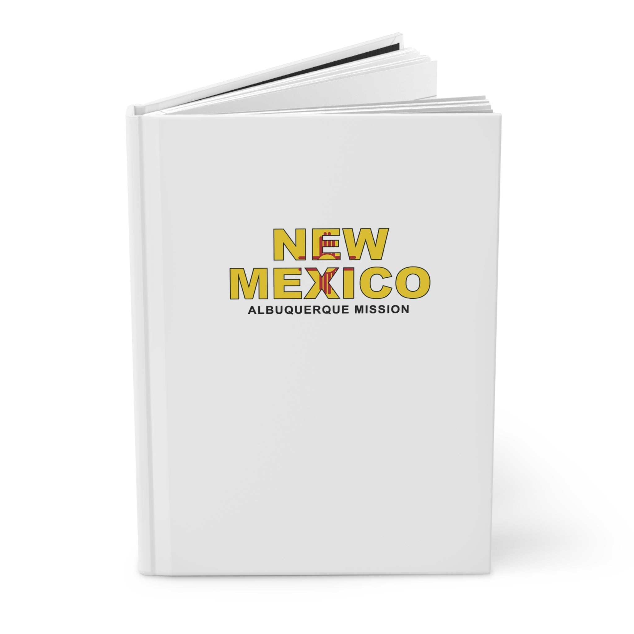 New Mexico Albuquerque Mission Flag Title White Hardcover Journal Matte - Latter-Day Saint LDS Missionary Gift - Book of Mormon