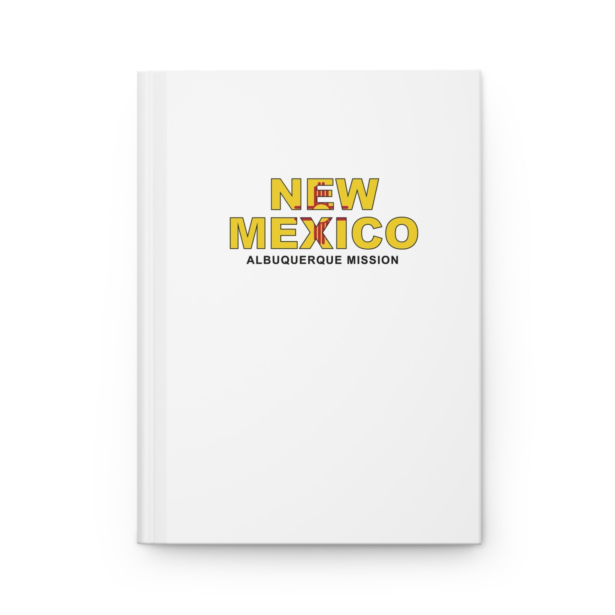 New Mexico Albuquerque Mission Flag Title White Hardcover Journal Matte - Latter-Day Saint LDS Missionary Gift - Book of Mormon