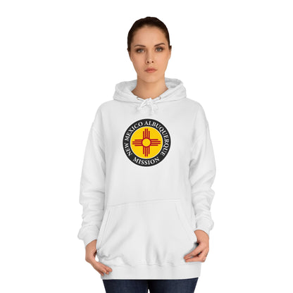 New Mexico Albuquerque Mission State Flag Logo (Black Border) College Hoodie