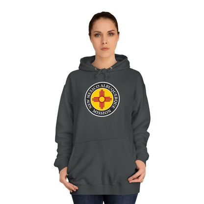 New Mexico Albuquerque Mission State Flag Logo (Black Border) College Hoodie