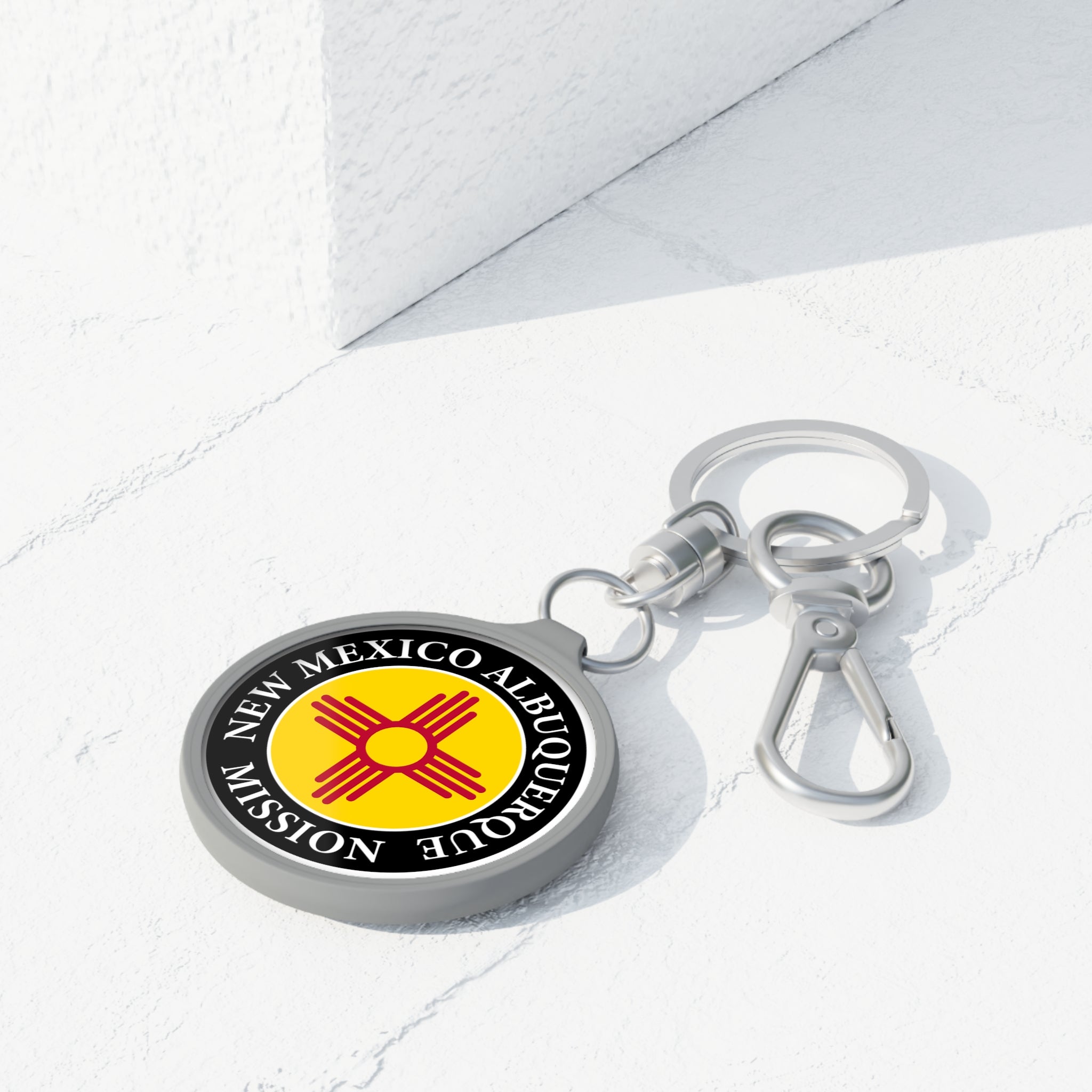 New Mexico Albuquerque Mission State Flag Logo Key Tag - Latter-Day Saint LDS Missionary Gift - Book of Mormon