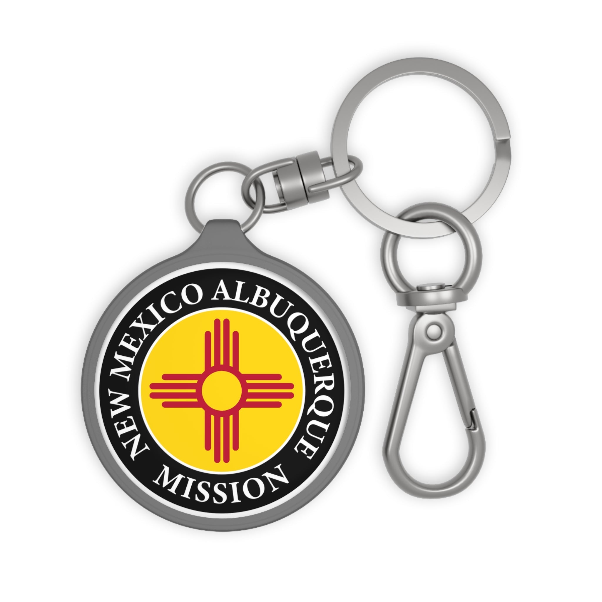 New Mexico Albuquerque Mission State Flag Logo Key Tag - Latter-Day Saint LDS Missionary Gift - Book of Mormon