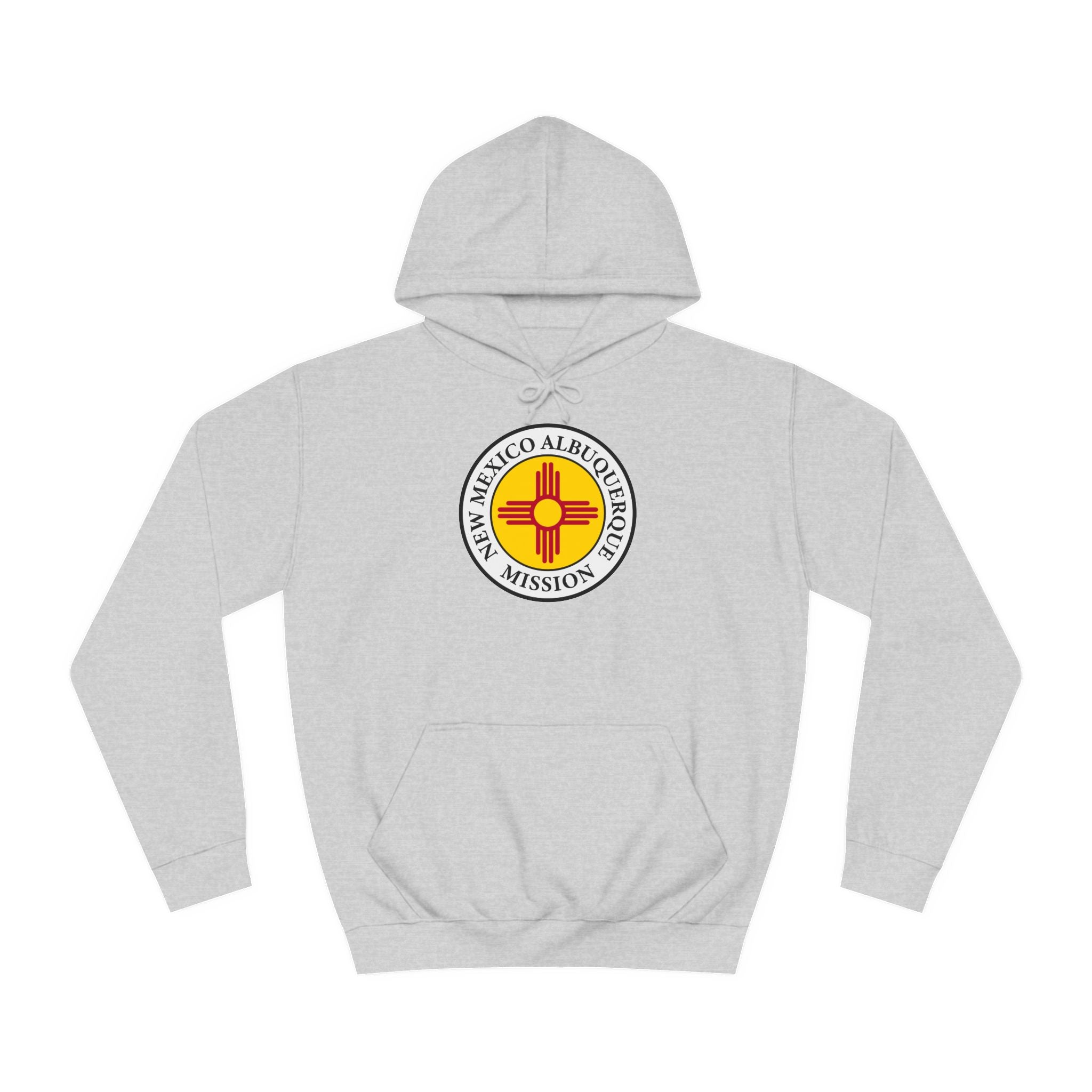 New Mexico Albuquerque Mission State Flag Logo (White Border) College Hoodie