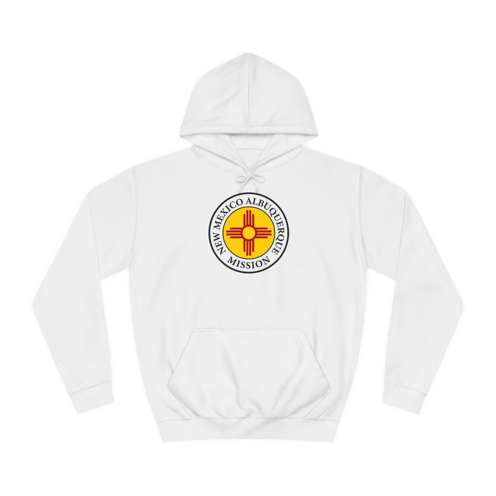 New Mexico Albuquerque Mission State Flag Logo (White Border) College Hoodie