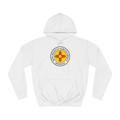 New Mexico Albuquerque Mission State Flag Logo (White Border) College Hoodie