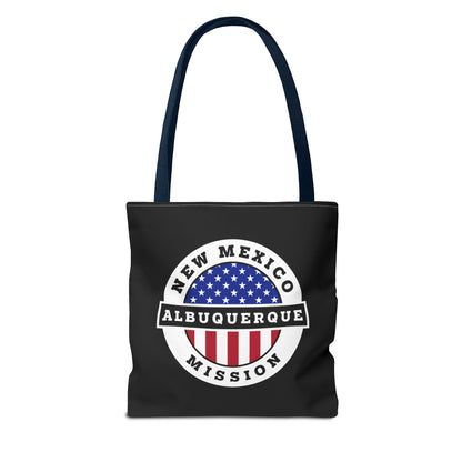 New Mexico Albuquerque Mission USA Flag Logo Tote Bag Black - Latter-Day Saint LDS Missionary Gift - Book of Mormon