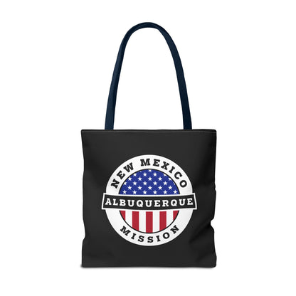 New Mexico Albuquerque Mission USA Flag Logo Tote Bag Black - Latter-Day Saint LDS Missionary Gift - Book of Mormon