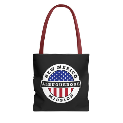 New Mexico Albuquerque Mission USA Flag Logo Tote Bag Black - Latter-Day Saint LDS Missionary Gift - Book of Mormon