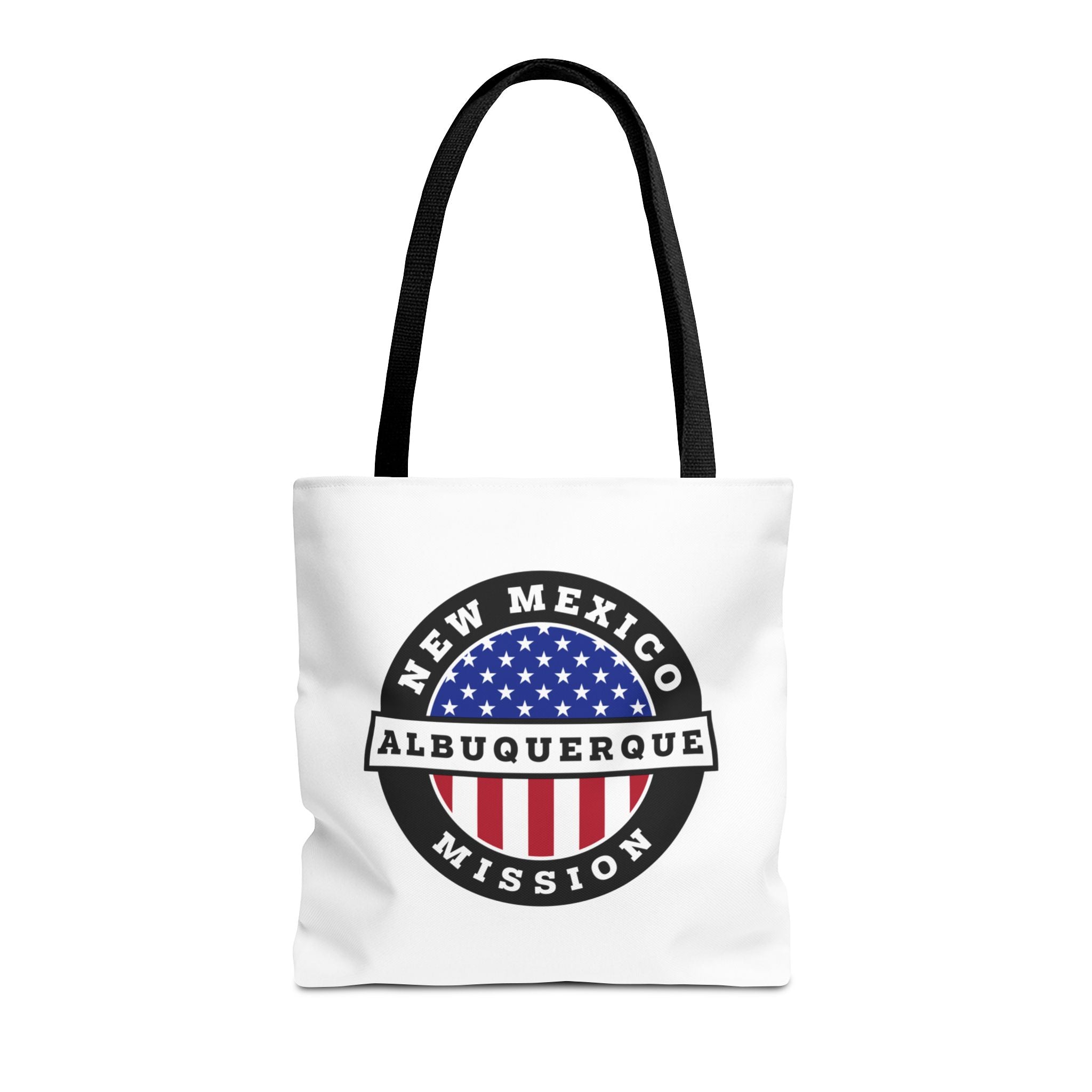 New Mexico Albuquerque Mission USA Flag Logo Tote Bag White - Latter-Day Saint LDS Missionary Gift - Book of Mormon