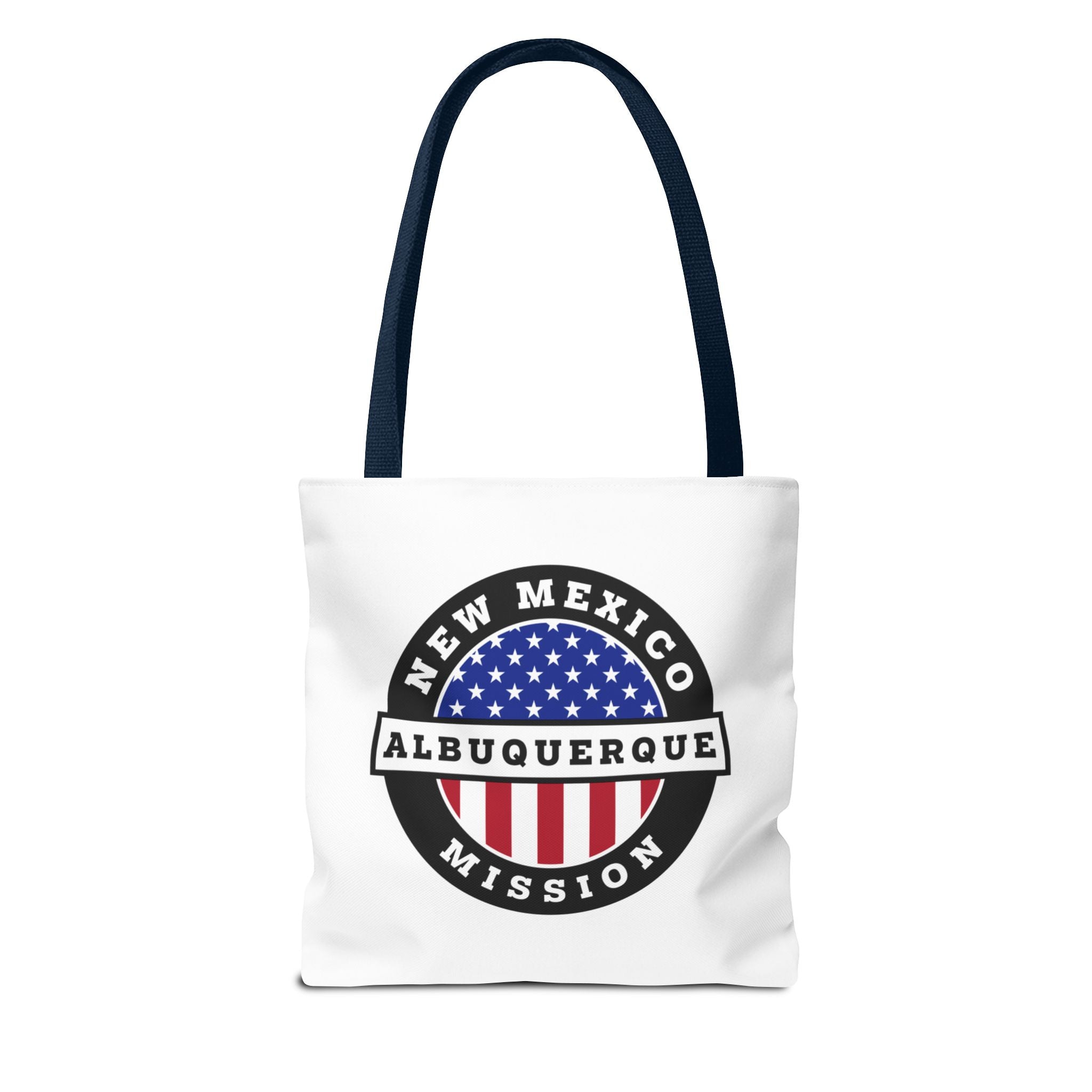 New Mexico Albuquerque Mission USA Flag Logo Tote Bag White - Latter-Day Saint LDS Missionary Gift - Book of Mormon