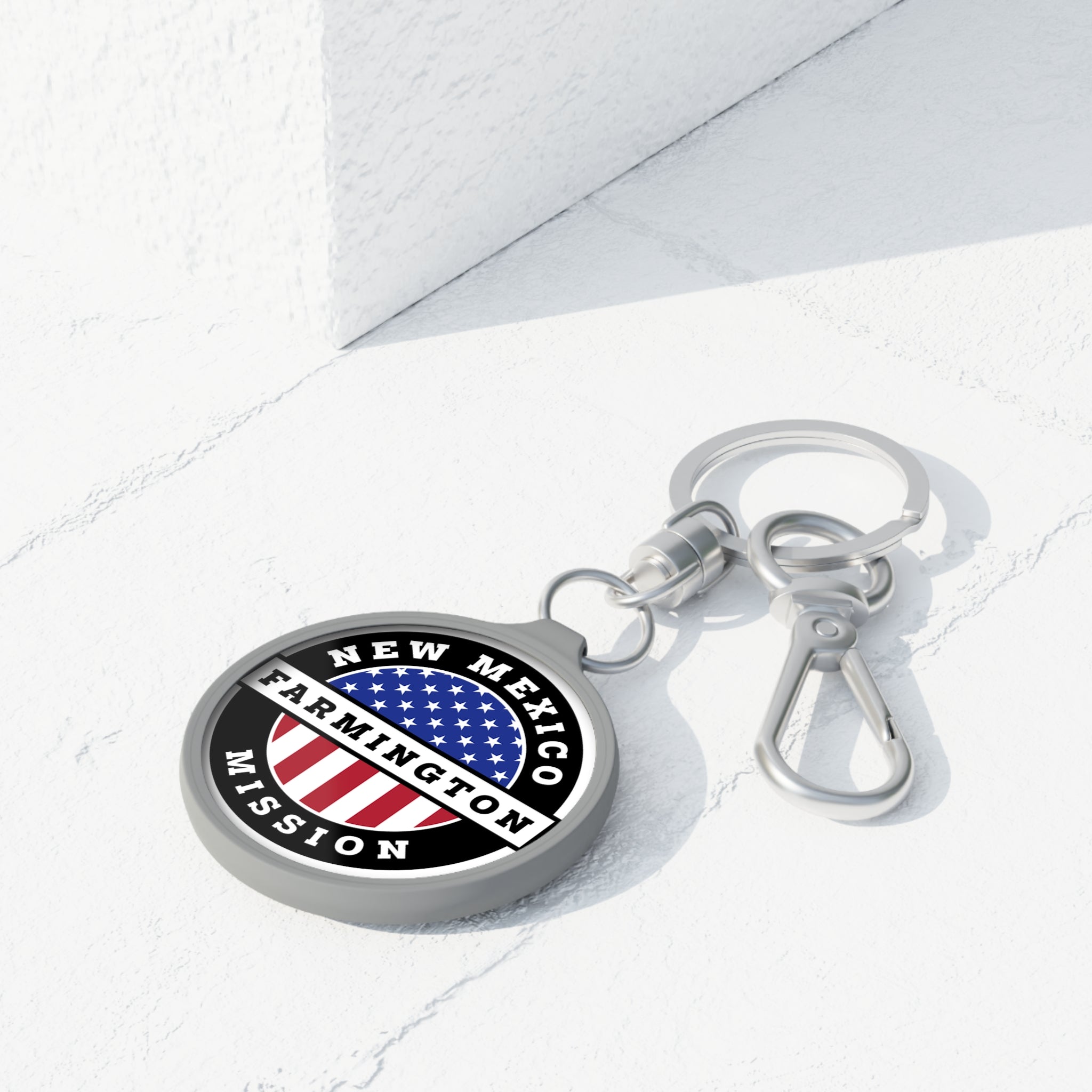 New Mexico Farmington Mission Circle Flag Key Tag - Latter-Day Saint LDS Missionary Gift - Book of Mormon