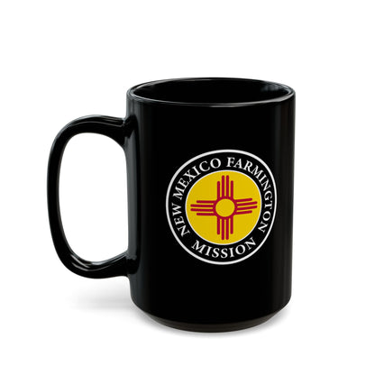 New Mexico Farmington Mission State Flag Logo Ceramic Mug Black Name - Latter-Day Saint LDS Missionary Gift - Book of Mormon