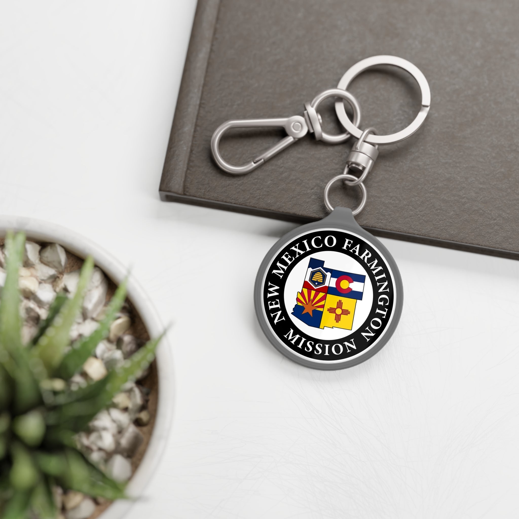New Mexico Farmington Mission State Flag Logo Key Tag - Latter-Day Saint LDS Missionary Gift - Book of Mormon