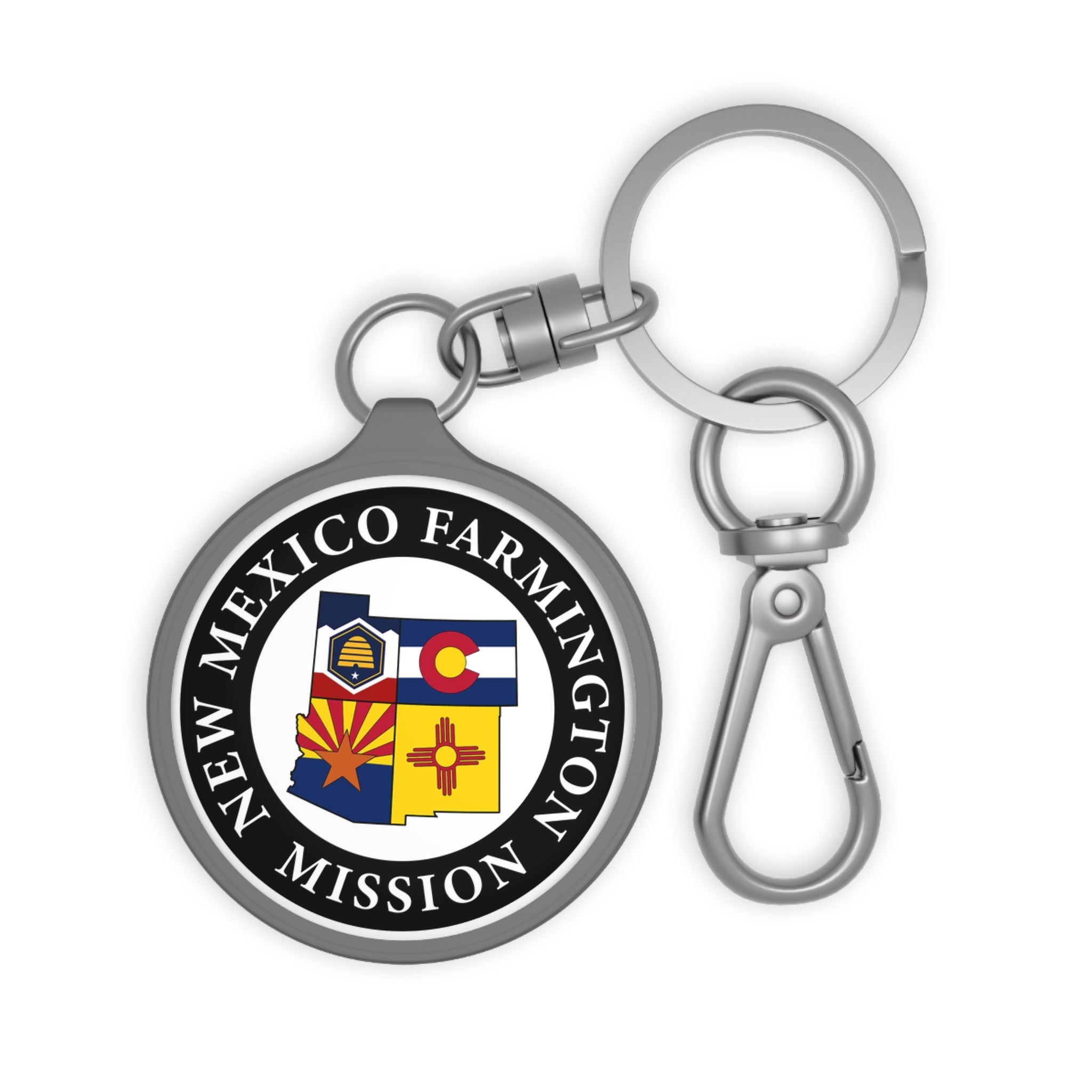 New Mexico Farmington Mission State Flag Logo Key Tag - Latter-Day Saint LDS Missionary Gift - Book of Mormon