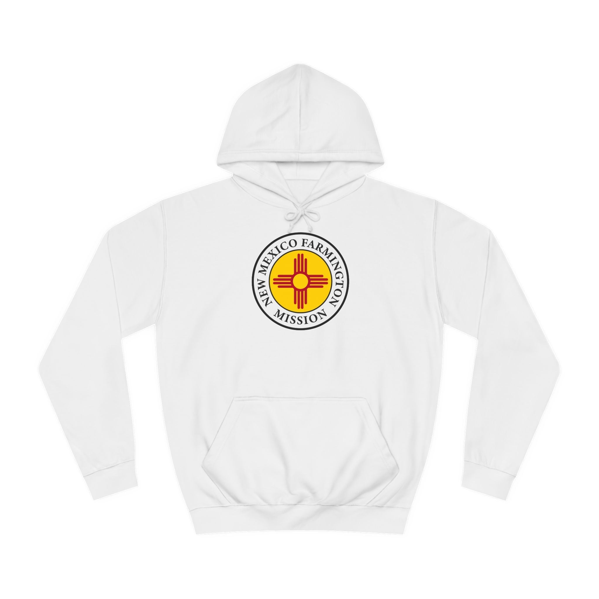 New Mexico Farmington Mission State Flag Logo (White Border) College Hoodie